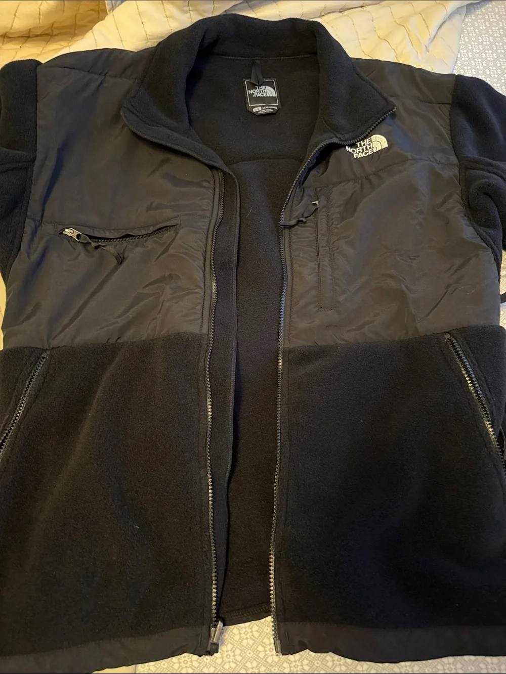 The North Face Men’s Black Fleece & Nylon Panel Jacket
